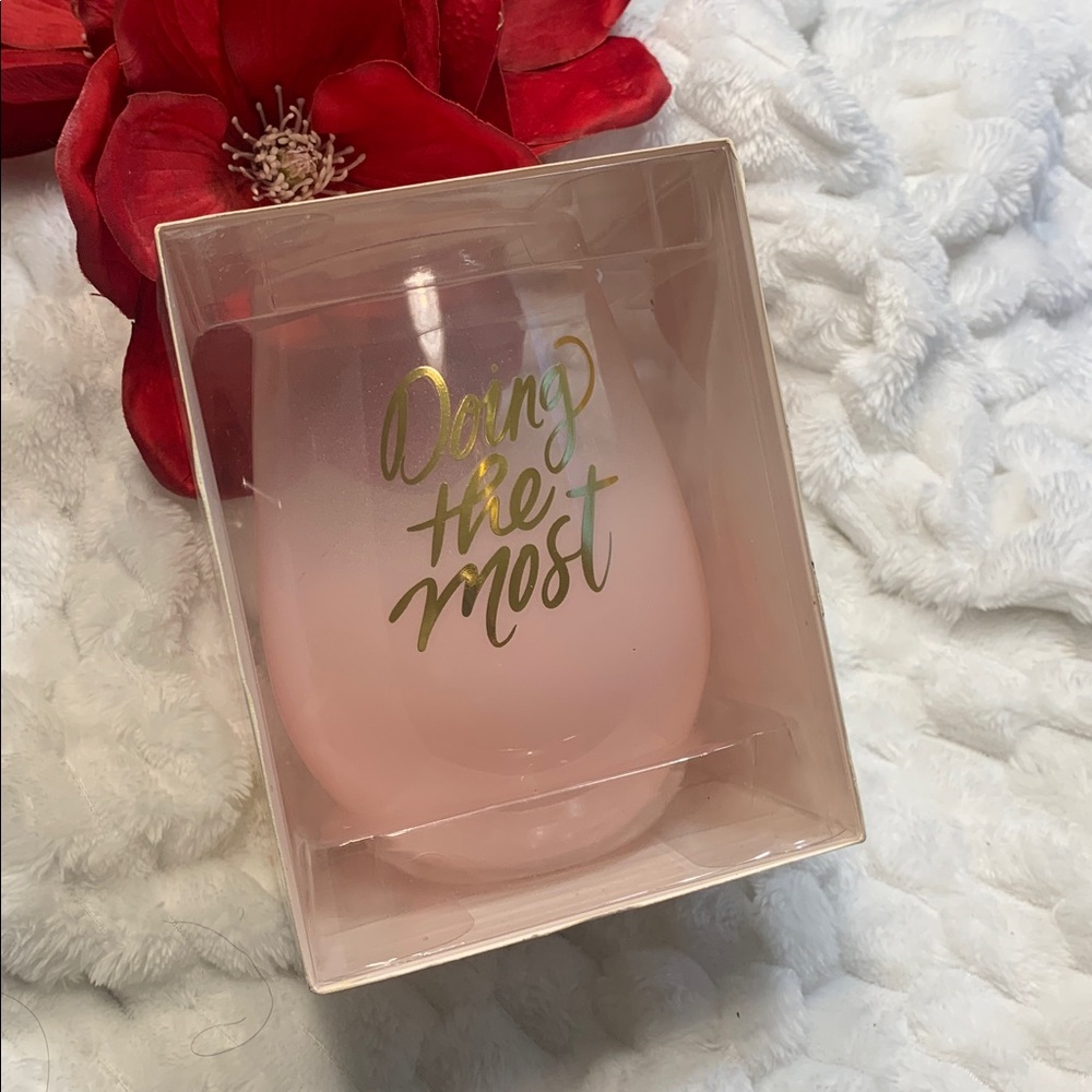 🌹”Doing the Most” SLANT COLLECTIONS JUMBO STEMLESS WINE GLASS New In Box